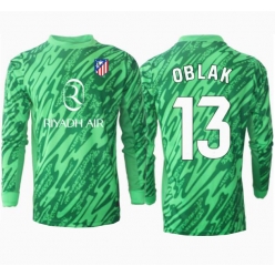 Strój piłkarski Atletico Madrid Jan Oblak #13 Bramkarskie Koszulka Wyjazdowej 2024-25 Długi Rękaw