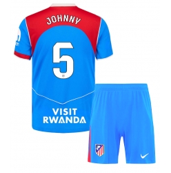 Strój piłkarski Atletico Madrid Johnny Cardoso #5 Koszulka Trzeciej dziecięce 2025-26 Krótki Rękaw (+ Krótkie spodenki)