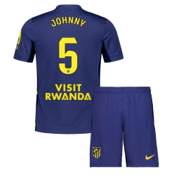 Strój piłkarski Atletico Madrid Johnny Cardoso #5 Koszulka Wyjazdowej dziecięce 2025-26 Krótki Rękaw (+ Krótkie spodenki)
