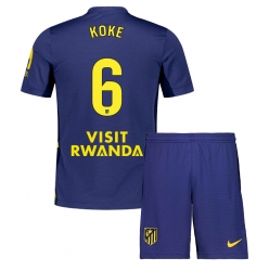 Strój piłkarski Atletico Madrid Koke #6 Koszulka Wyjazdowej dziecięce 2025-26 Krótki Rękaw (+ Krótkie spodenki)