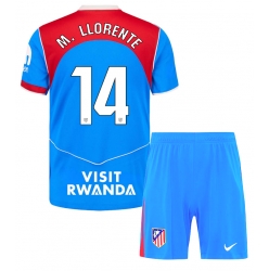 Strój piłkarski Atletico Madrid Marcos Llorente #14 Koszulka Trzeciej dziecięce 2025-26 Krótki Rękaw (+ Krótkie spodenki)