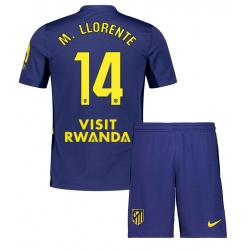 Strój piłkarski Atletico Madrid Marcos Llorente #14 Koszulka Wyjazdowej dziecięce 2025-26 Krótki Rękaw (+ Krótkie spodenki)