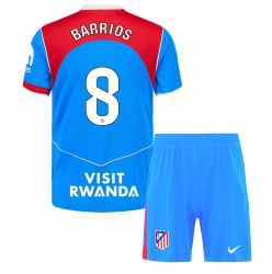 Strój piłkarski Atletico Madrid Pablo Barrios #8 Koszulka Trzeciej dziecięce 2025-26 Krótki Rękaw (+ Krótkie spodenki)