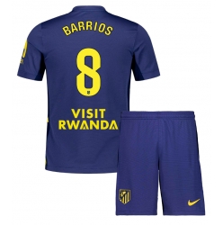 Strój piłkarski Atletico Madrid Pablo Barrios #8 Koszulka Wyjazdowej dziecięce 2025-26 Krótki Rękaw (+ Krótkie spodenki)