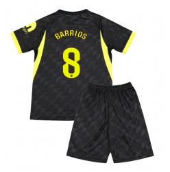 Strój piłkarski Atletico Madrid Pablo Barrios #8 Koszulka Wyjazdowej dziecięce 2026-27 Krótki Rękaw (+ Krótkie spodenki)