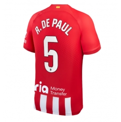 Strój piłkarski Atletico Madrid Rodrigo De Paul #5 Koszulka Podstawowej 2023-24 Krótki Rękaw