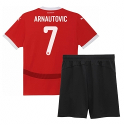 Strój piłkarski Austria Marko Arnautovic #7 Koszulka Podstawowej dziecięce ME 2024 Krótki Rękaw (+ Krótkie spodenki)