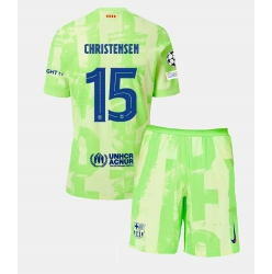 Strój piłkarski Barcelona Andreas Christensen #15 Koszulka Trzeciej dziecięce 2024-25 Krótki Rękaw (+ Krótkie spodenki)