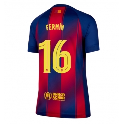 Strój piłkarski Barcelona Fermin Lopez #16 Koszulka Podstawowej damskie 2025-26 Krótki Rękaw