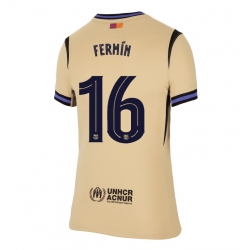 Strój piłkarski Barcelona Fermin Lopez #16 Koszulka Wyjazdowej damskie 2025-26 Krótki Rękaw