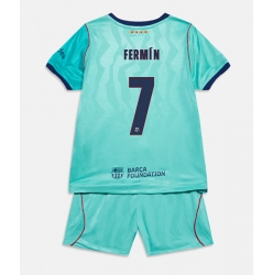 Strój piłkarski Barcelona Fermin Lopez #7 Koszulka Trzeciej dziecięce 2026-27 Krótki Rękaw (+ Krótkie spodenki)