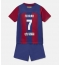 Strój piłkarski Barcelona Ferran Torres #7 Koszulka Podstawowej dziecięce 2023-24 Krótki Rękaw (+ Krótkie spodenki)