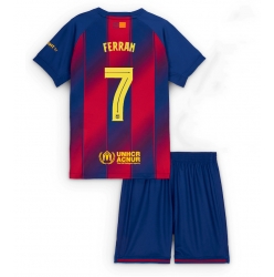 Strój piłkarski Barcelona Ferran Torres #7 Koszulka Podstawowej dziecięce 2025-26 Krótki Rękaw (+ Krótkie spodenki)