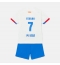 Strój piłkarski Barcelona Ferran Torres #7 Koszulka Wyjazdowej dziecięce 2023-24 Krótki Rękaw (+ Krótkie spodenki)