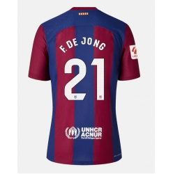 Strój piłkarski Barcelona Frenkie de Jong #21 Koszulka Podstawowej 2023-24 Krótki Rękaw