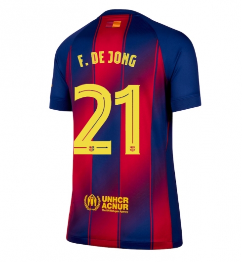 Strój piłkarski Barcelona Frenkie de Jong #21 Koszulka Podstawowej damskie 2025-26 Krótki Rękaw Strój piłkarski Barcelona Frenkie de Jong #21 Koszulka Podstawowej damskie 2025-26 Krótki Rękaw