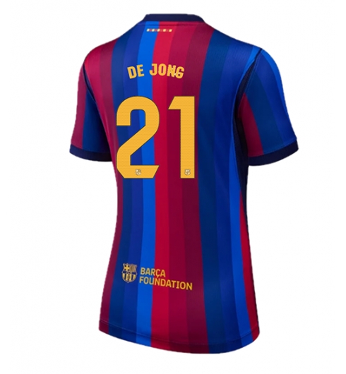 Strój piłkarski Barcelona Frenkie de Jong #21 Koszulka Podstawowej damskie 2026-27 Krótki Rękaw Strój piłkarski Barcelona Frenkie de Jong #21 Koszulka Podstawowej damskie 2026-27 Krótki Rękaw