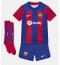 Strój piłkarski Barcelona Frenkie de Jong #21 Koszulka Podstawowej dziecięce 2023-24 Krótki Rękaw (+ Krótkie spodenki)