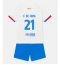 Strój piłkarski Barcelona Frenkie de Jong #21 Koszulka Wyjazdowej dziecięce 2023-24 Krótki Rękaw (+ Krótkie spodenki)