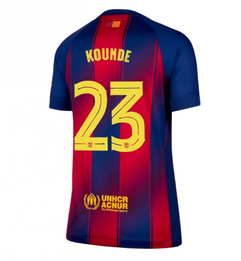 Strój piłkarski Barcelona Jules Kounde #23 Koszulka Podstawowej damskie 2025-26 Krótki Rękaw Strój piłkarski Barcelona Jules Kounde #23 Koszulka Podstawowej damskie 2025-26 Krótki Rękaw