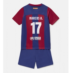 Strój piłkarski Barcelona Marcos Alonso #17 Koszulka Podstawowej dziecięce 2023-24 Krótki Rękaw (+ Krótkie spodenki)