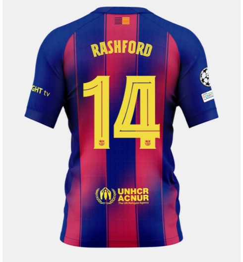 Strój piłkarski Barcelona Marcus Rashford #14 Koszulka Podstawowej 2025-26 Krótki Rękaw Strój piłkarski Barcelona Marcus Rashford #14 Koszulka Podstawowej 2025-26 Krótki Rękaw