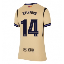 Strój piłkarski Barcelona Marcus Rashford #14 Koszulka Wyjazdowej damskie 2025-26 Krótki Rękaw