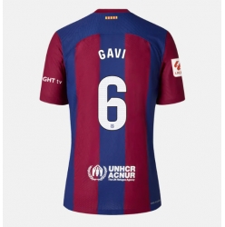 Strój piłkarski Barcelona Paez Gavi #6 Koszulka Podstawowej damskie 2023-24 Krótki Rękaw