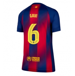 Strój piłkarski Barcelona Paez Gavi #6 Koszulka Podstawowej damskie 2025-26 Krótki Rękaw