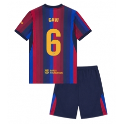Strój piłkarski Barcelona Paez Gavi #6 Koszulka Podstawowej dziecięce 2026-27 Krótki Rękaw (+ Krótkie spodenki)