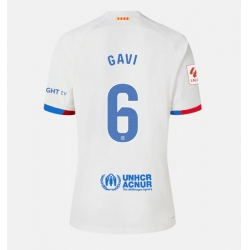 Strój piłkarski Barcelona Paez Gavi #6 Koszulka Wyjazdowej damskie 2023-24 Krótki Rękaw