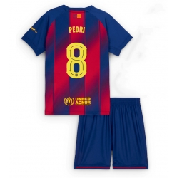 Strój piłkarski Barcelona Pedri Gonzalez #8 Koszulka Podstawowej dziecięce 2025-26 Krótki Rękaw (+ Krótkie spodenki)