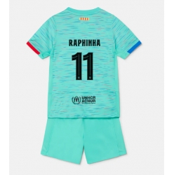 Strój piłkarski Barcelona Raphinha Belloli #11 Koszulka Trzeciej dziecięce 2023-24 Krótki Rękaw (+ Krótkie spodenki)