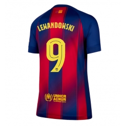 Strój piłkarski Barcelona Robert Lewandowski #9 Koszulka Podstawowej damskie 2025-26 Krótki Rękaw