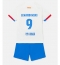 Strój piłkarski Barcelona Robert Lewandowski #9 Koszulka Wyjazdowej dziecięce 2023-24 Krótki Rękaw (+ Krótkie spodenki)