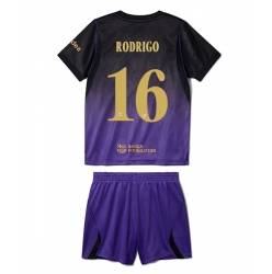Strój piłkarski Barcelona Rodri Hernandez #16 Koszulka Wyjazdowej dziecięce 2026-27 Krótki Rękaw (+ Krótkie spodenki)