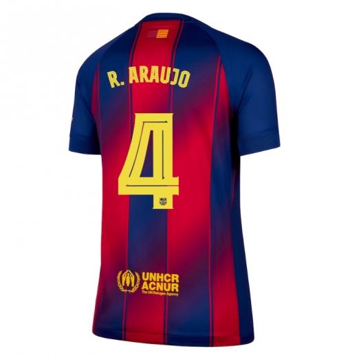 Strój piłkarski Barcelona Ronald Araujo #4 Koszulka Podstawowej damskie 2025-26 Krótki Rękaw Strój piłkarski Barcelona Ronald Araujo #4 Koszulka Podstawowej damskie 2025-26 Krótki Rękaw