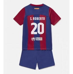 Strój piłkarski Barcelona Sergi Roberto #20 Koszulka Podstawowej dziecięce 2023-24 Krótki Rękaw (+ Krótkie spodenki)