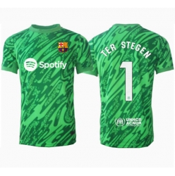 Strój piłkarski Barcelona Ter Stegen #1 Bramkarskie Koszulka Wyjazdowej 2024-25 Krótki Rękaw
