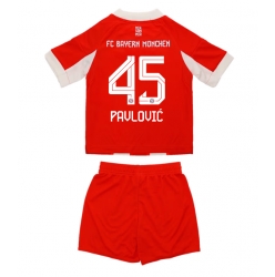 Strój piłkarski Bayern Munich Aleksandar Pavlovic #45 Koszulka Podstawowej dziecięce 2025-26 Krótki Rękaw (+ Krótkie spodenki)