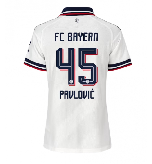 Strój piłkarski Bayern Munich Aleksandar Pavlovic #45 Koszulka Wyjazdowej damskie 2026-27 Krótki Rękaw Strój piłkarski Bayern Munich Aleksandar Pavlovic #45 Koszulka Wyjazdowej damskie 2026-27 Krótki Rękaw