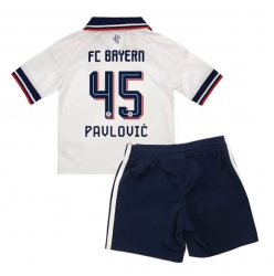 Strój piłkarski Bayern Munich Aleksandar Pavlovic #45 Koszulka Wyjazdowej dziecięce 2026-27 Krótki Rękaw (+ Krótkie spodenki)