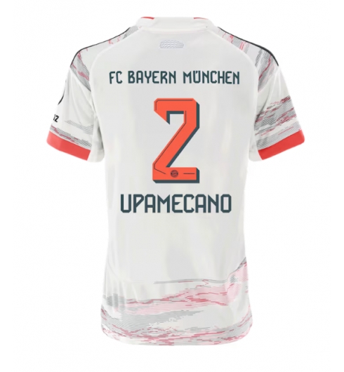 Strój piłkarski Bayern Munich Dayot Upamecano #2 Koszulka Wyjazdowej damskie 2025-26 Krótki Rękaw Strój piłkarski Bayern Munich Dayot Upamecano #2 Koszulka Wyjazdowej damskie 2025-26 Krótki Rękaw
