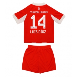 Strój piłkarski Bayern Munich Luis Diaz #14 Koszulka Podstawowej dziecięce 2025-26 Krótki Rękaw (+ Krótkie spodenki)