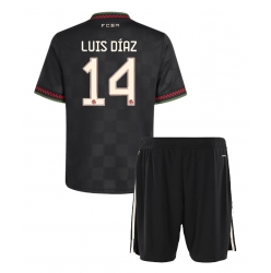 Strój piłkarski Bayern Munich Luis Diaz #14 Koszulka Trzeciej dziecięce 2025-26 Krótki Rękaw (+ Krótkie spodenki)