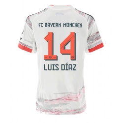Strój piłkarski Bayern Munich Luis Diaz #14 Koszulka Wyjazdowej damskie 2025-26 Krótki Rękaw