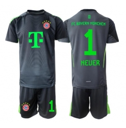 Strój piłkarski Bayern Munich Manuel Neuer #1 Bramkarskie Koszulka Wyjazdowej dziecięce 2025-26 Krótki Rękaw (+ Krótkie spodenki)