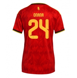 Strój piłkarski Belgia Amadou Onana #24 Koszulka Podstawowej damskie MŚ 2026 Krótki Rękaw