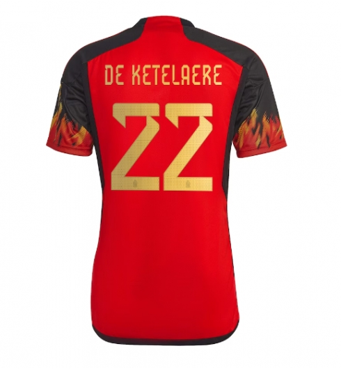 Strój piłkarski Belgia Charles De Ketelaere #22 Koszulka Podstawowej MŚ 2022 Krótki Rękaw