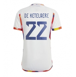 Strój piłkarski Belgia Charles De Ketelaere #22 Koszulka Wyjazdowej MŚ 2022 Krótki Rękaw